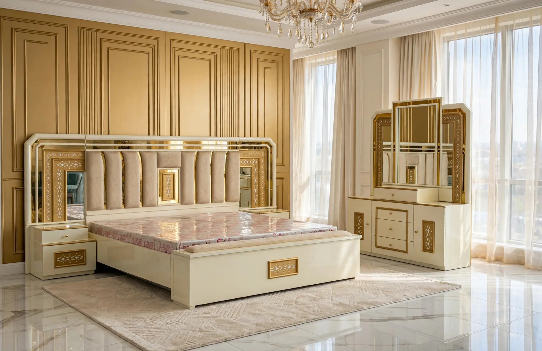 Turkish High Gloss Paint Bed Set