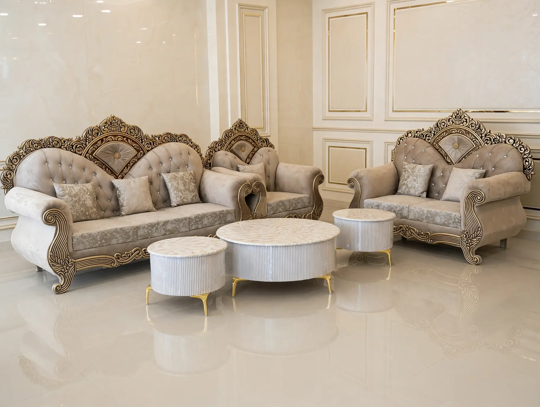 Cream sofa set