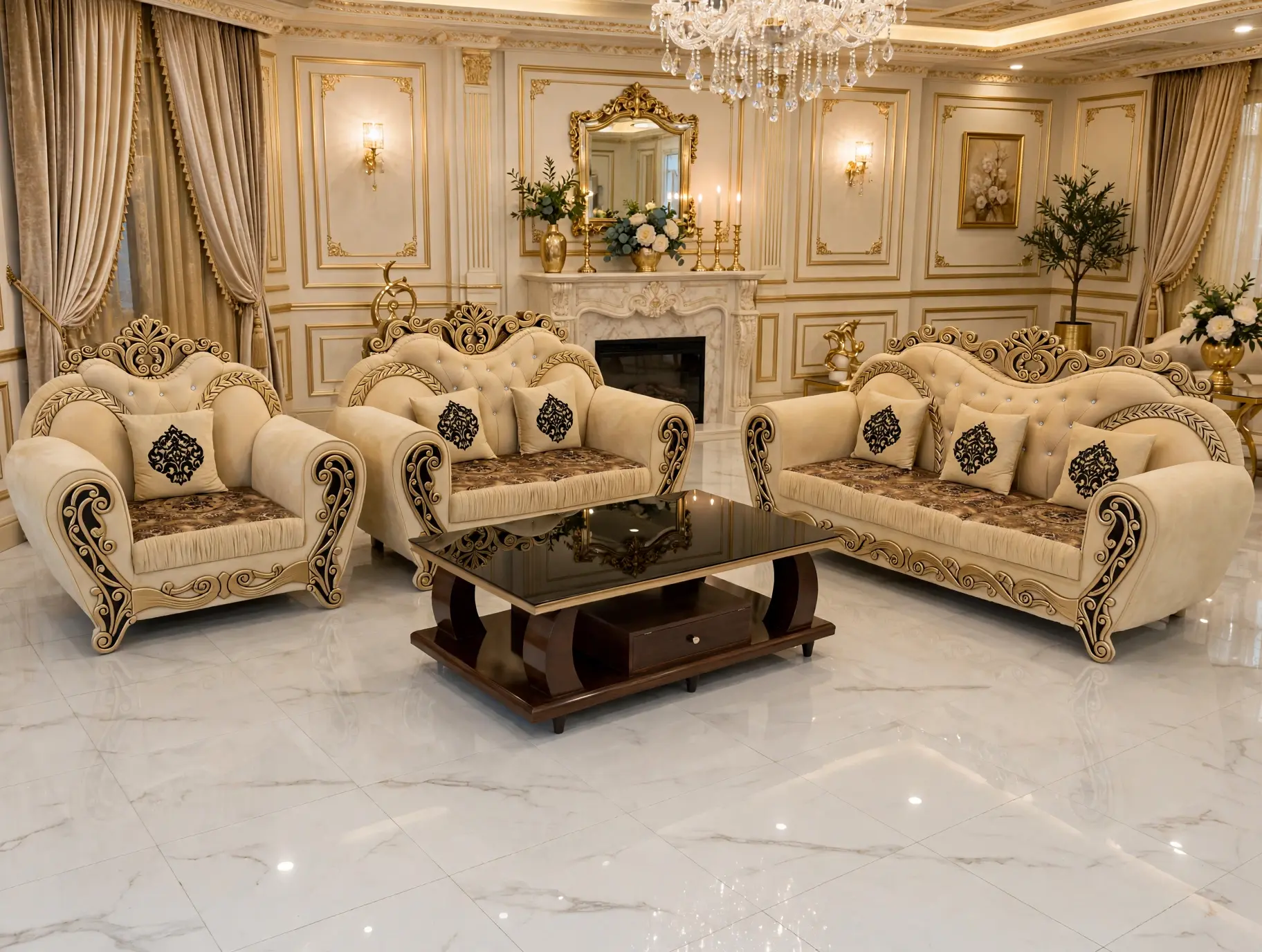Chinioti Shahi 6-Seater Sofa Set