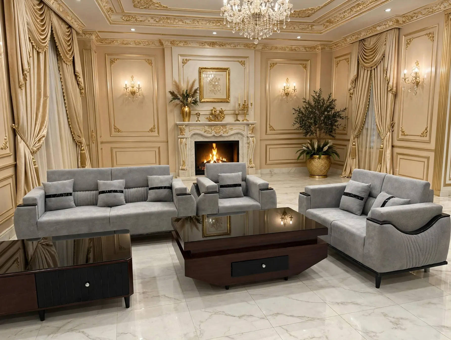 Modern 6-Seater Sofa Set