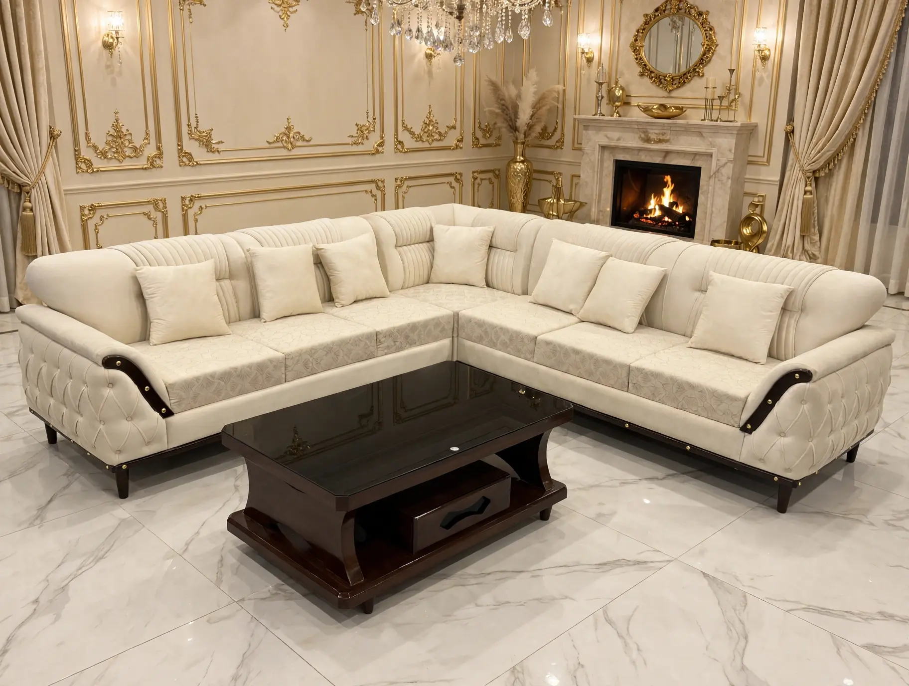 7-Seater Chesterfield Corner Sofa Set