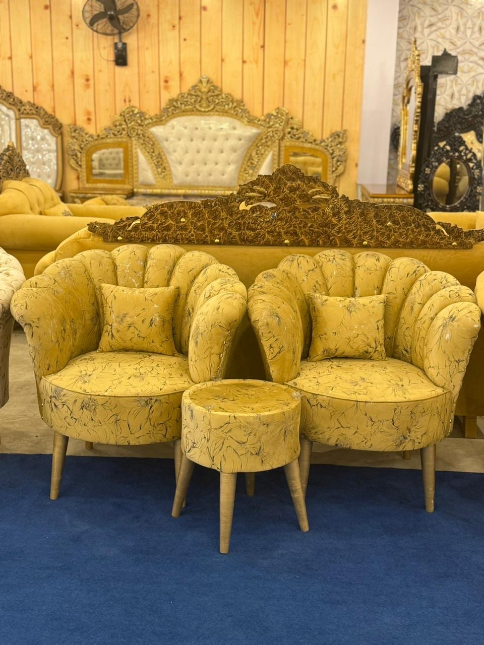 Carved Teak Lounge Chair · Flower Chairs