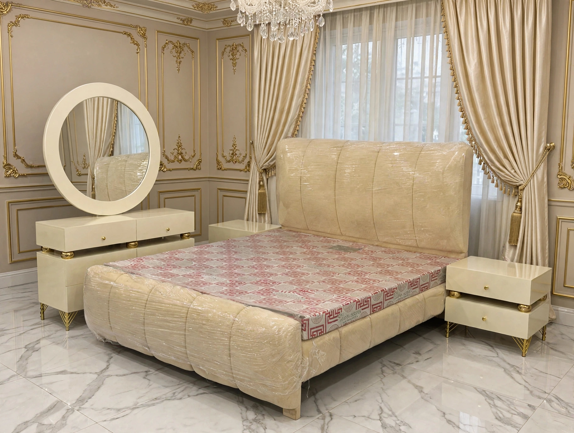 Tufted Velvet Bedroom Set