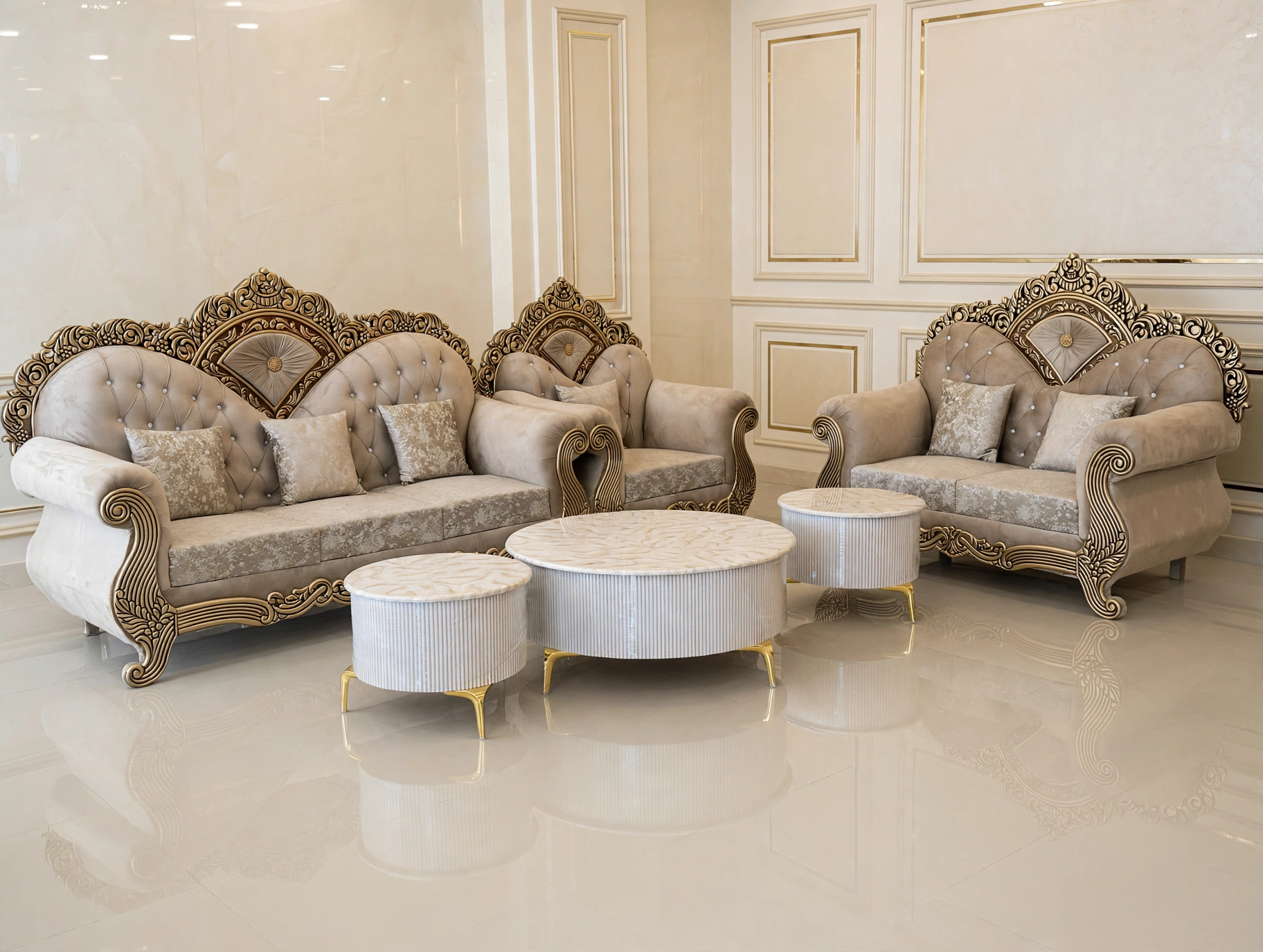 Cream sofa set
