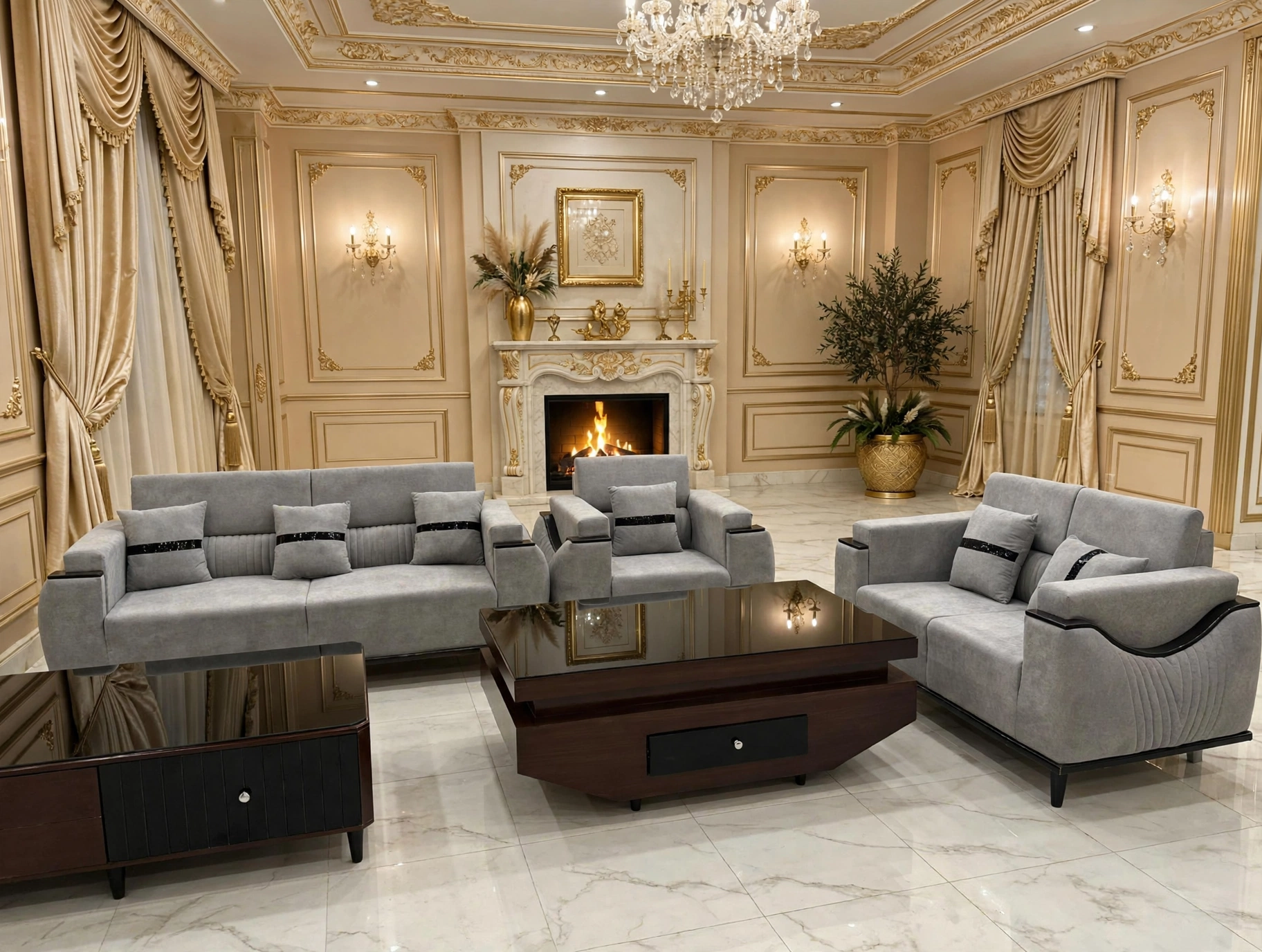 Modern 6-Seater Sofa Set